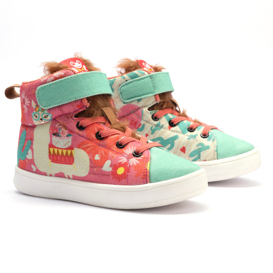 Hopup Kids Sheep Hi-Top Sneakers | Playful Corded Lace-Up Shoes | Lightweight & Anti-Skid Sneakers for Kids