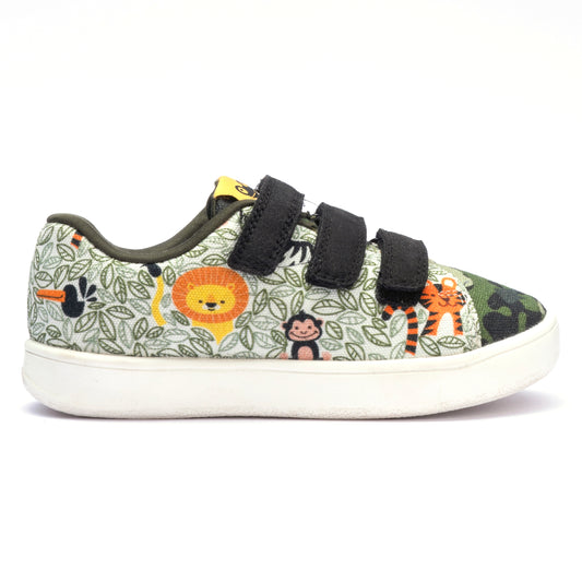 Hopup Kids Jungle Straps Sneakers | Nature-Inspired Low-Top Shoes with Velcro | Lightweight & Anti-Skid Sneakers for Kids