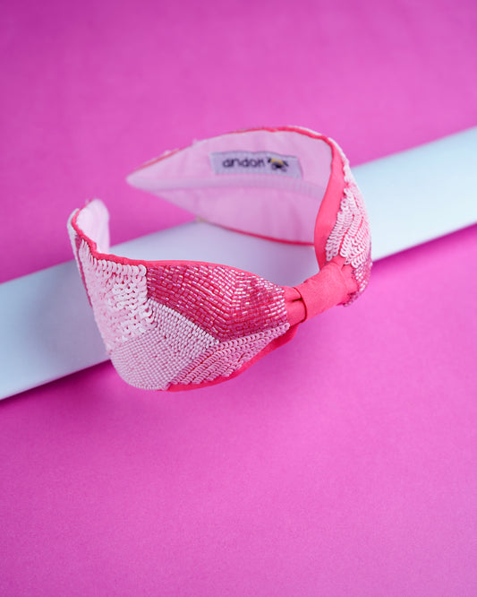 Geometric Sequence Hair Band -Pink