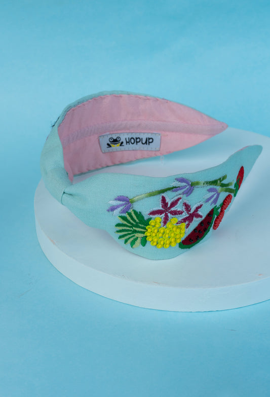 Big Flamingo Hair band - Aqua Blue