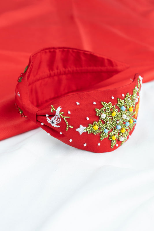 Christmas SnowMan Hair band-Red