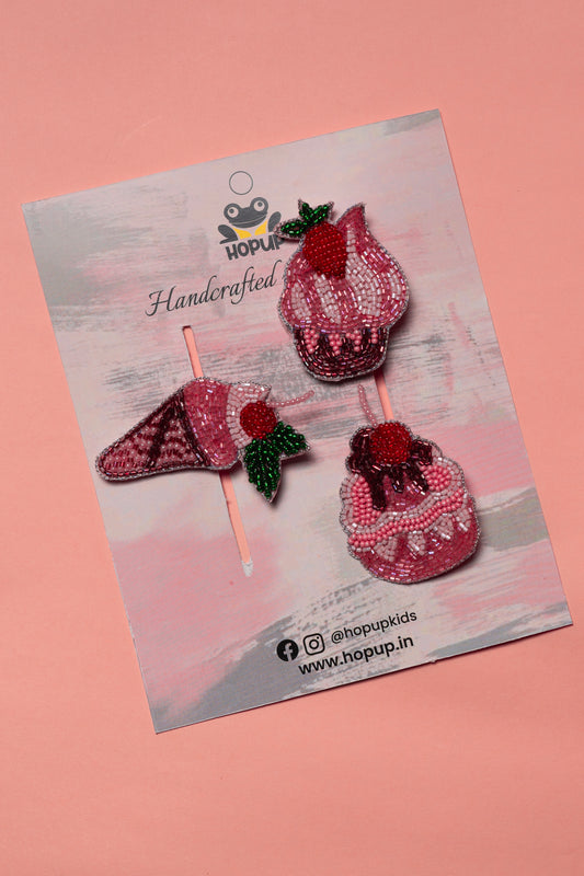 Candy Hair Pins - Set Of 3 - Multi