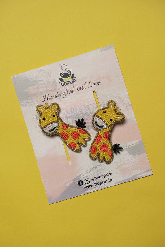 Big Giraffe Hair Pins - Set Of 2 - Yellow