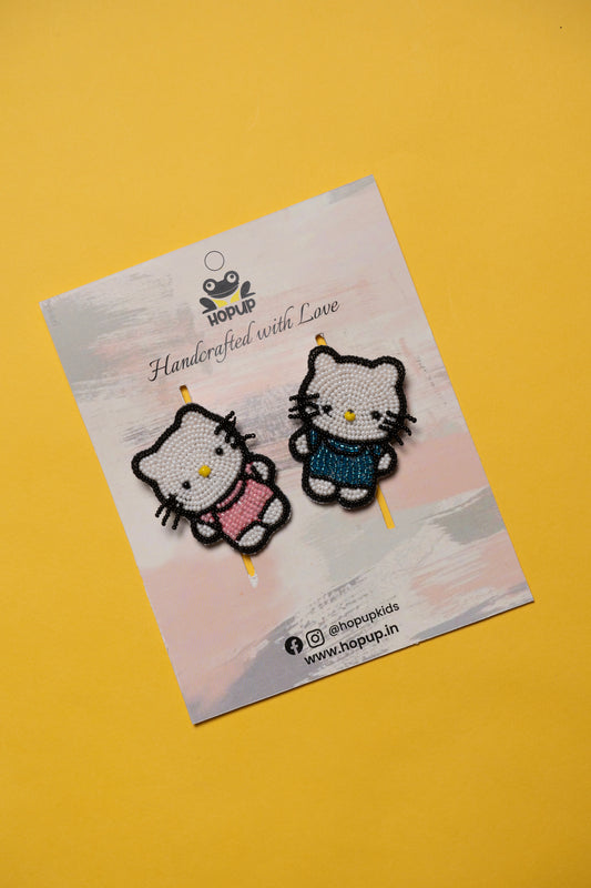 Cute Kitty Hair Pins - Set Of 2 - Multi