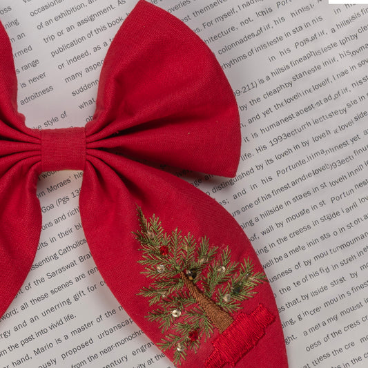Big Designer Christmas Tree Hair Bow