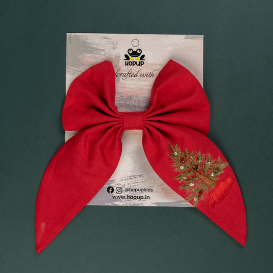 Big Designer Christmas Tree Hair Bow