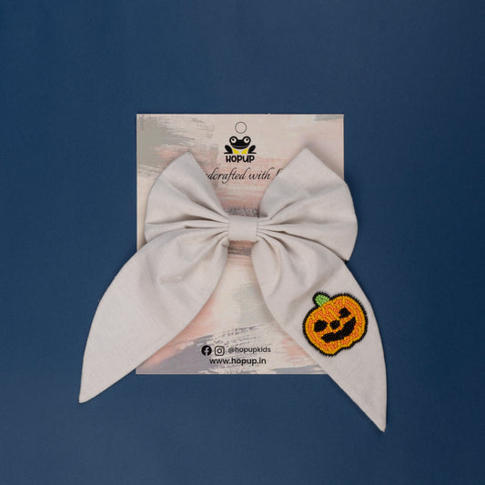 Big Designer Pumpkin Hair Bow