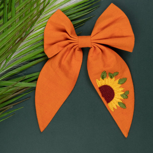 Big Designer Sunflower Hair Bow