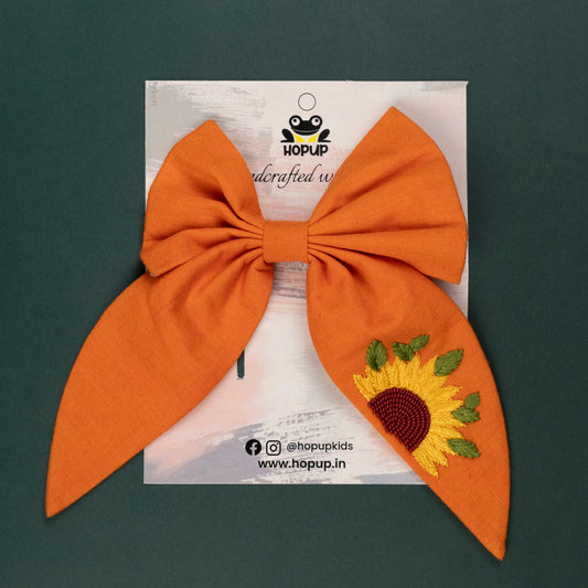 Big Designer Sunflower Hair Bow
