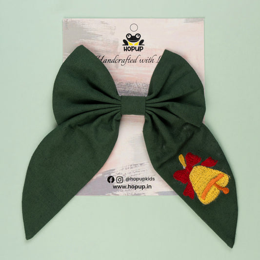 Big Designer Christmas bell Hair Bow