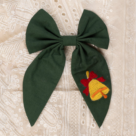 Big Designer Christmas bell Hair Bow