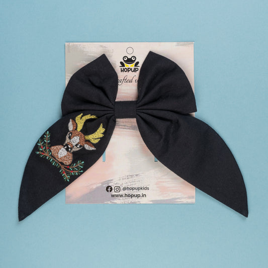 Big Designer Christmas Deer Hair Bow