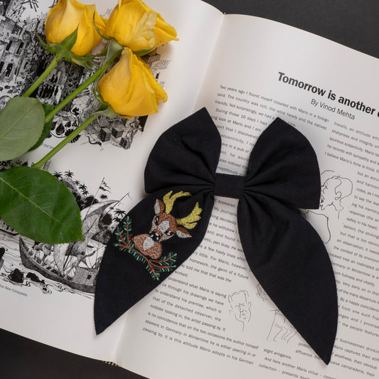 Big Designer Christmas Deer Hair Bow