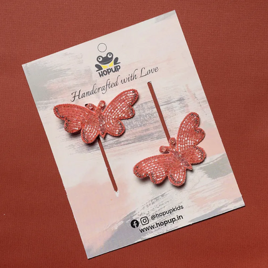 Butterfly Hair Pins - Set Of 2 - White