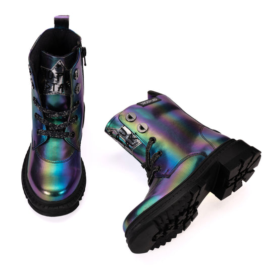 Hopup Rock Star Shimmer Boots | Hi-Top Glitter Zip Boots for Kids | Eco-Friendly & Anti-Skid Party Footwear