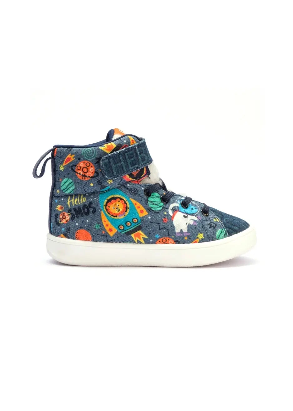 Cosmic-Themed Quilted Lace-Up Shoes