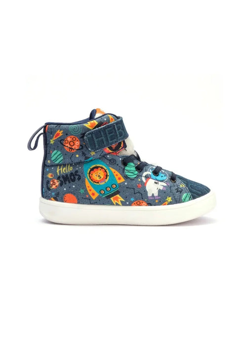 Cosmic-Themed Quilted Lace-Up Shoes