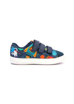 Cosmic-Themed Low-Top Shoes with Velcro