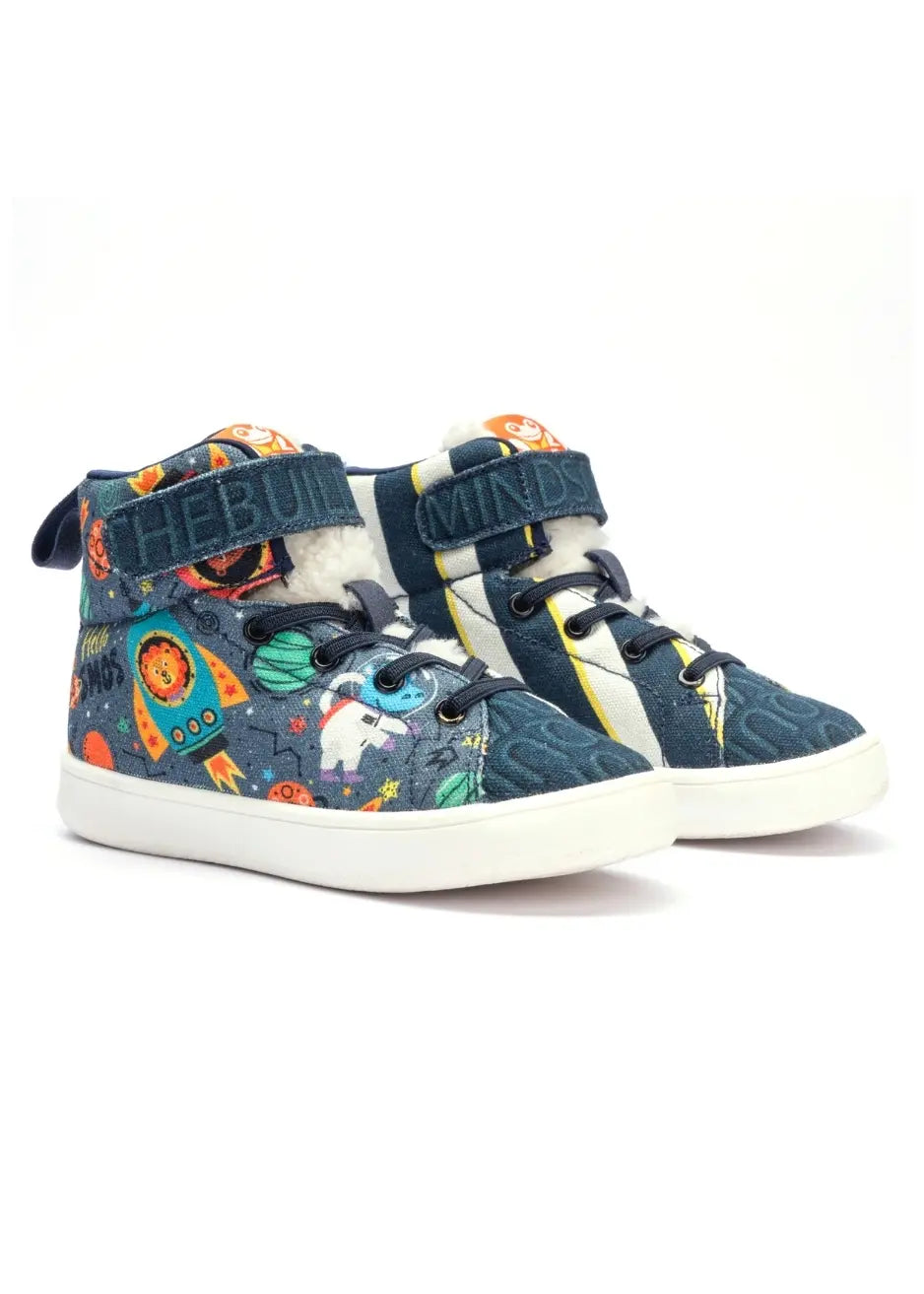 Cosmic-Themed Quilted Lace-Up Shoes