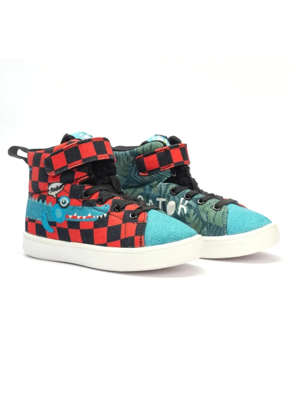 Kids Alligator Hi-Top Sneakers