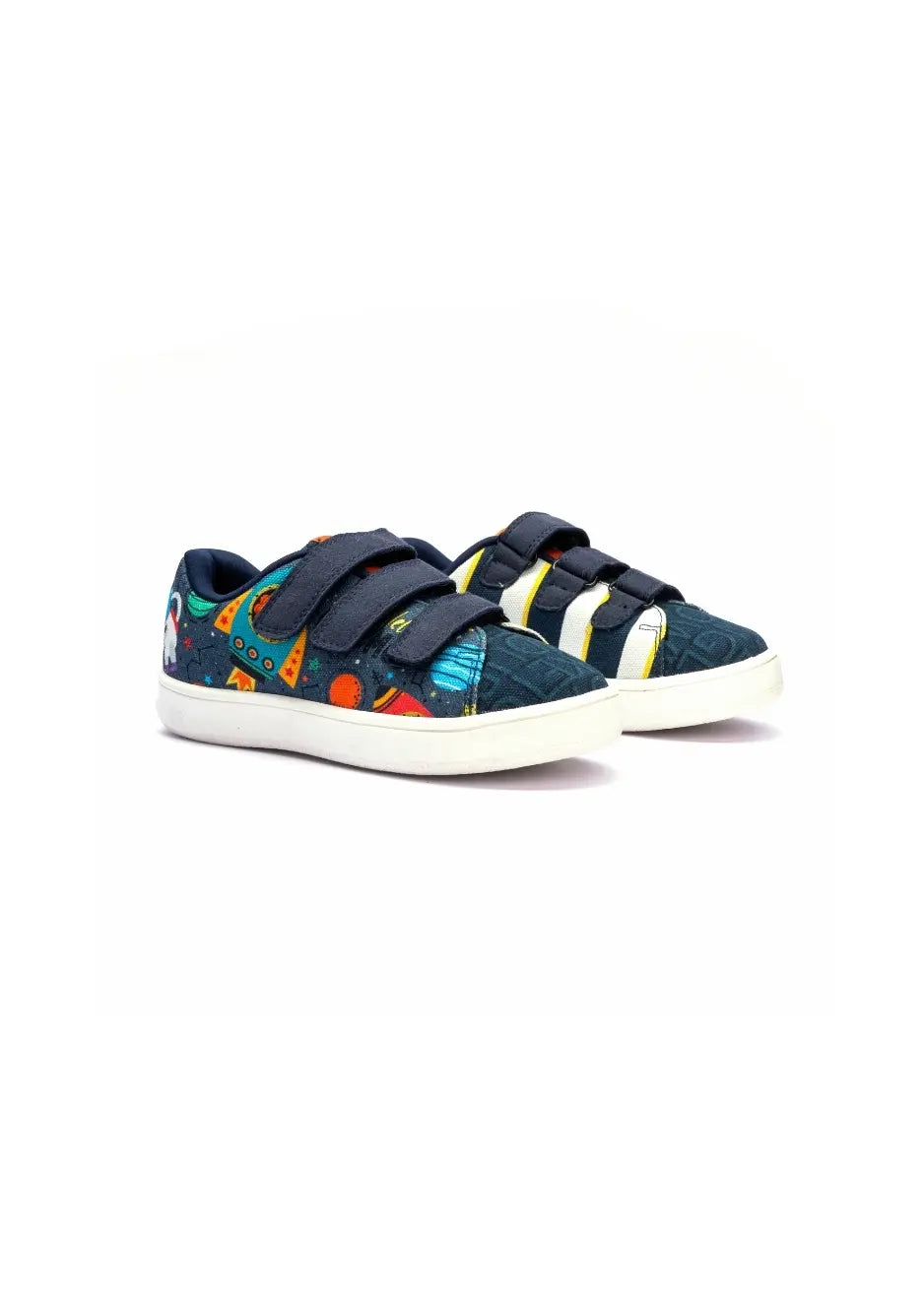 Cosmic-Themed Low-Top Shoes with Velcro