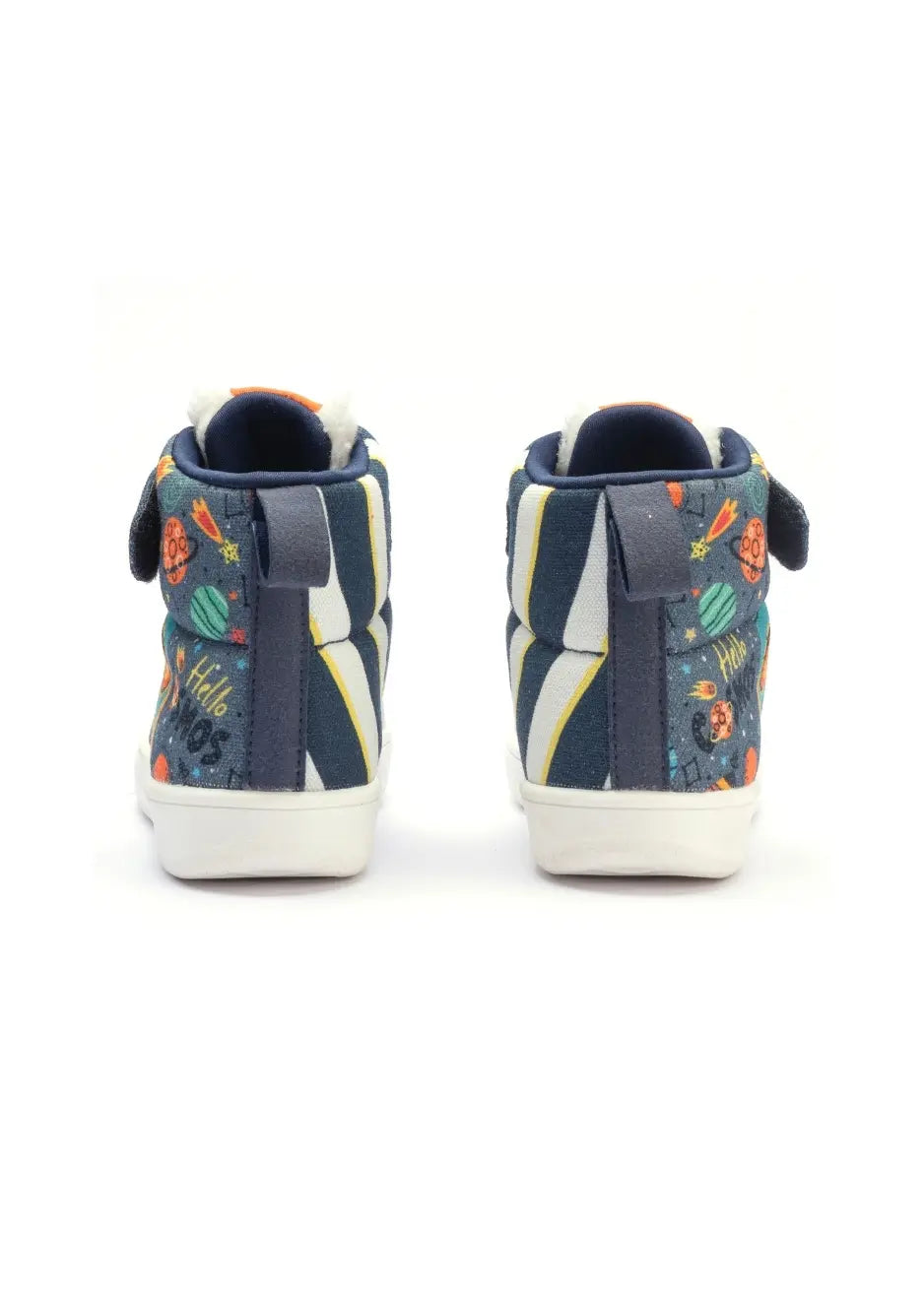 Cosmic-Themed Quilted Lace-Up Shoes