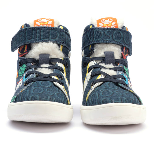 Hopup Space Rocket Print High-Top Sneakers for Kids